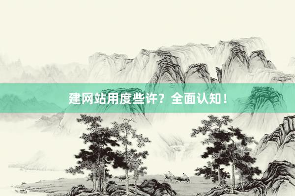 建网站用度些许？全面认知！